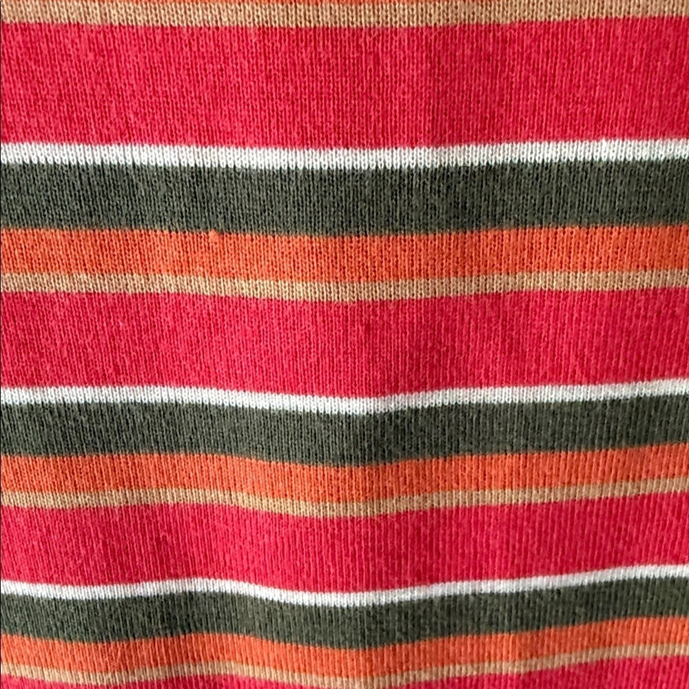 Jones New York Sport Womens LP Orange, Olive & White Striped Tank Summer - Picture 4 of 6